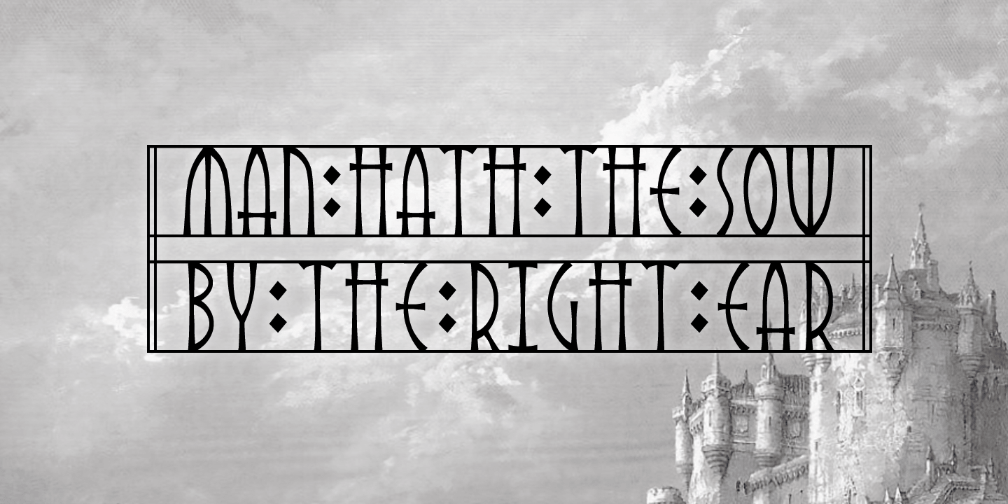 Beispiel einer Angars Runes Regular-Schriftart